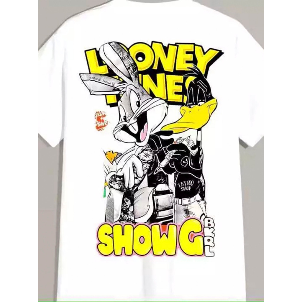 Camiseta Infantil Estampada Looney Tunes Divertida Menino Menina 100% Algodão Confortável Dia a Dia Estilosa Escolar