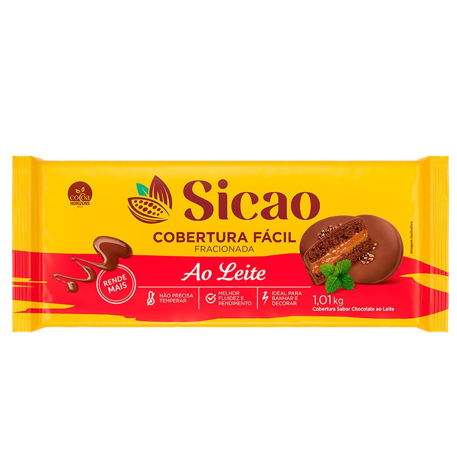 Cobertura Chocolate Ao Leite Sicao Fácil Barra 1.01kg