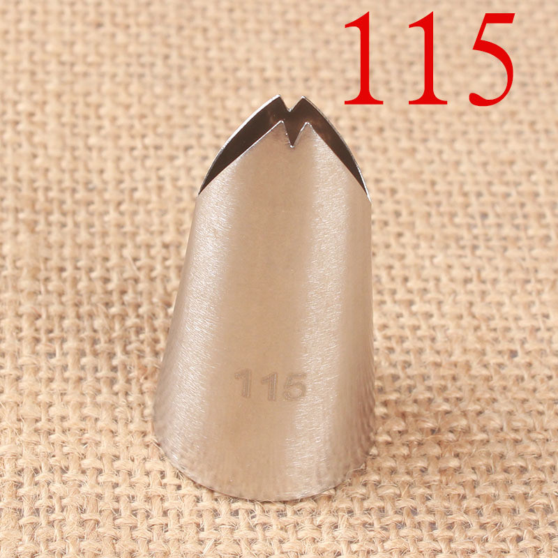 Bico de decoração de folhas 115, ferramentas de cozimento, bico de bolo de aço inoxidável, saia média, borda de arco