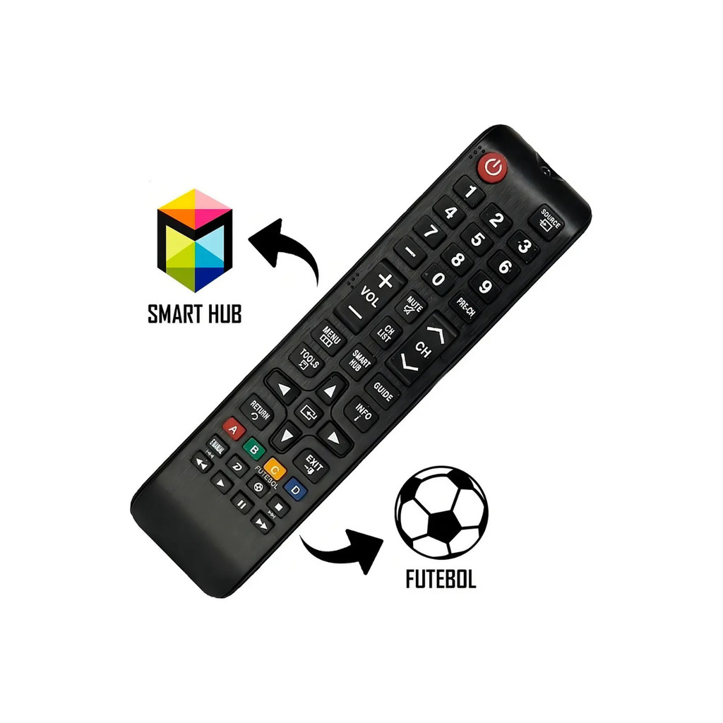 Controle Remoto Uniseval Para TV Samsung Smart Hub Todos os Modelos