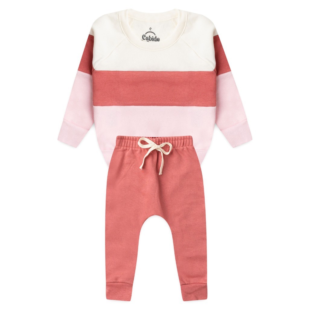 Conjunto Infantil Menina Moletom Peluciado Recortes Blush