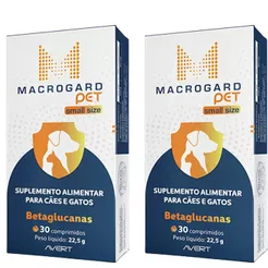 Kit 2 Macrogard Pet Small Size 30 Comprimidos Betaglucanas