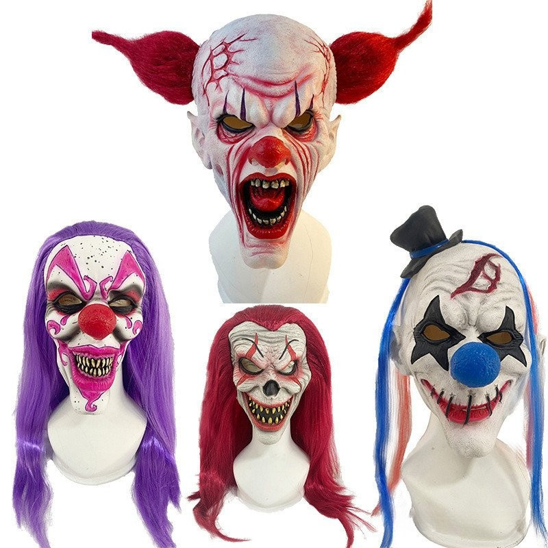 Palhaço chapelaria Halloween Horror traje adereços palhaço máscara de látex parque de diversões casa assombrada DHSR