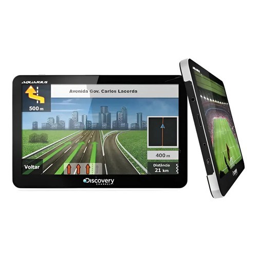 Gps Aquarius Discovery Channel 4.3  Slim Preto - Mapas Sul P Preto América Do Sul