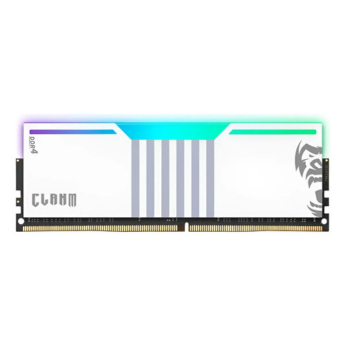 Memória RAM Gamer Para Desktop DDR4, 8GB, 3200MHz, Clanm, ARGB, Com Dissipador, CL19, Branca