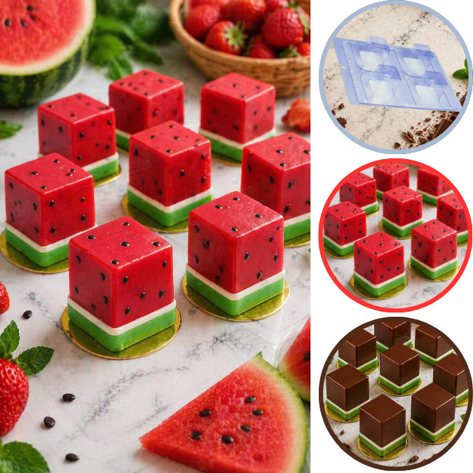 Forma Para Chocolate Especial 3 Partes - Cubo Novo VARIAÇÃO