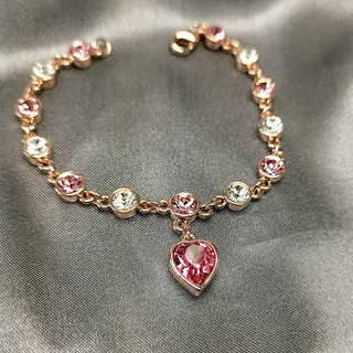Versão coreana cheio de diamante coração pêssego coração pulseira em forma de coração gota de água zircão cristal pulsei