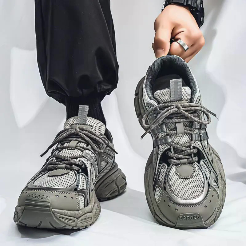 Sapatos masculinos 2026 verão malha respirável esportes lazer invisível aumento interno 10cm All-Match pai sapatos na mo