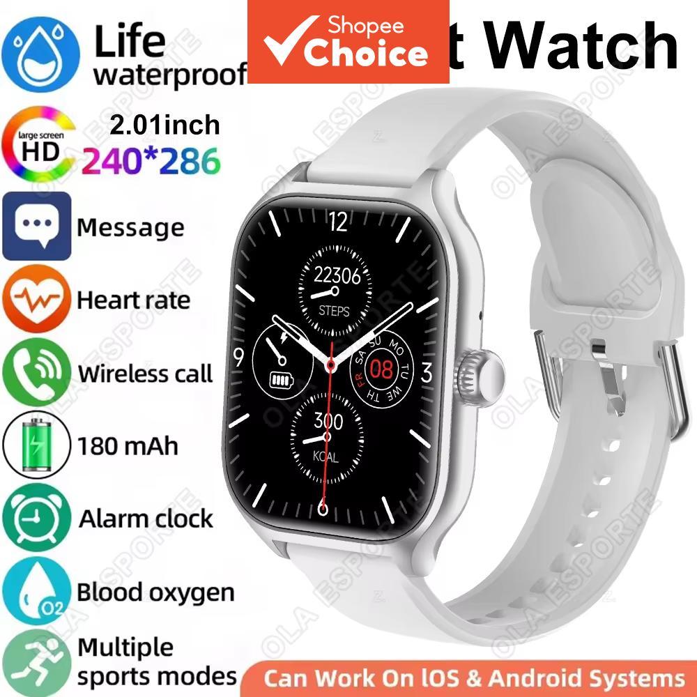 Novo Monitoramento de Saúde 2.01'' Tela HD Fitness Smartwatch Lembrete de Chamada Chamada Bluetooth Relógio Inteligente