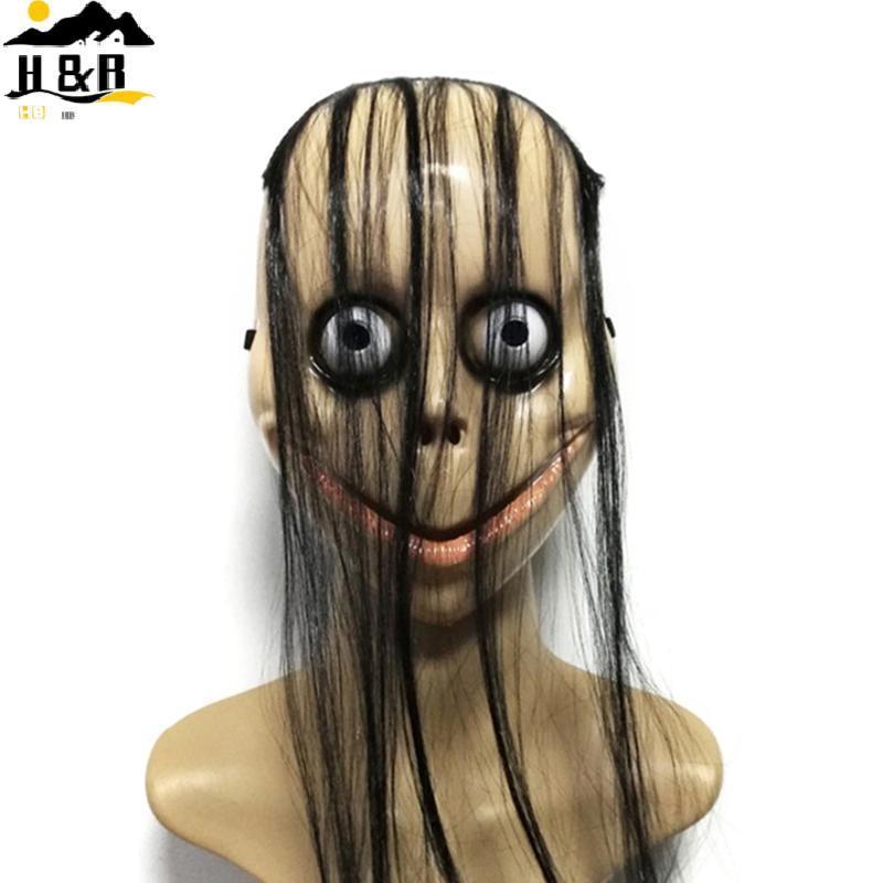 H & B Novo Horror De Halloween Com Máscara De Cabelo Longo Engraçada Bucal Em Forma De V Fantasma Feminina Roleplay MoMo