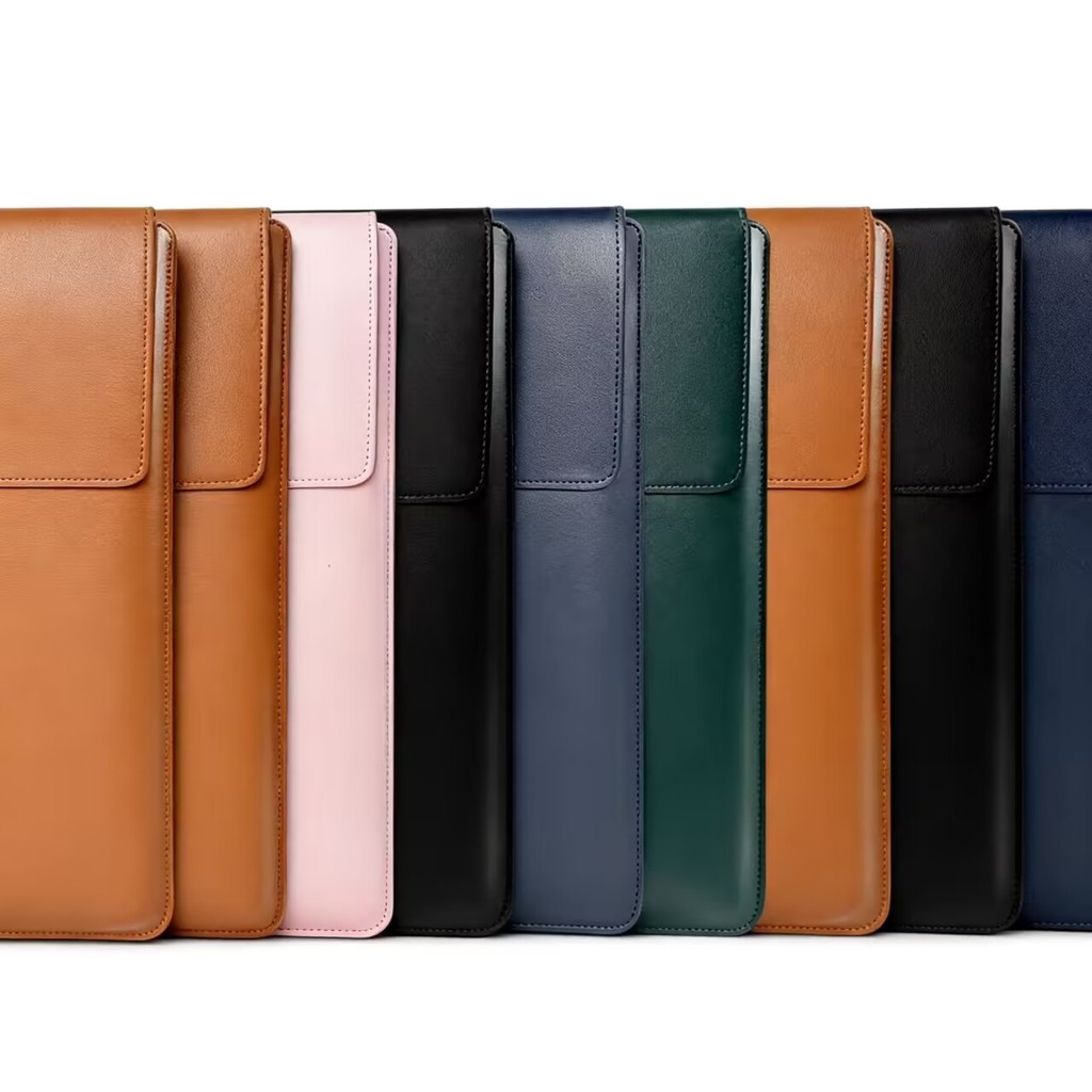 Mochila para notebook de alta qualidade, couro, 14 a 16 polegadas, com suporte e bolsa para carregador