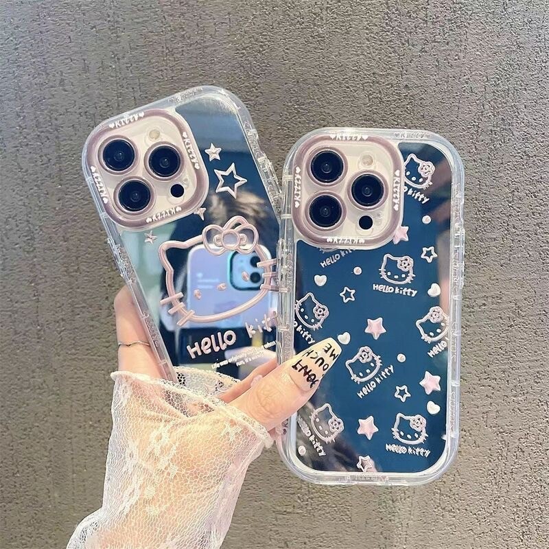 Capa de celular com espelho Hello Kitty Aplicável a SAMSUNG A03 A05S A06 A07 A12 A14 A15 A16 A17 A24 A25 A32 A34 A35 A36