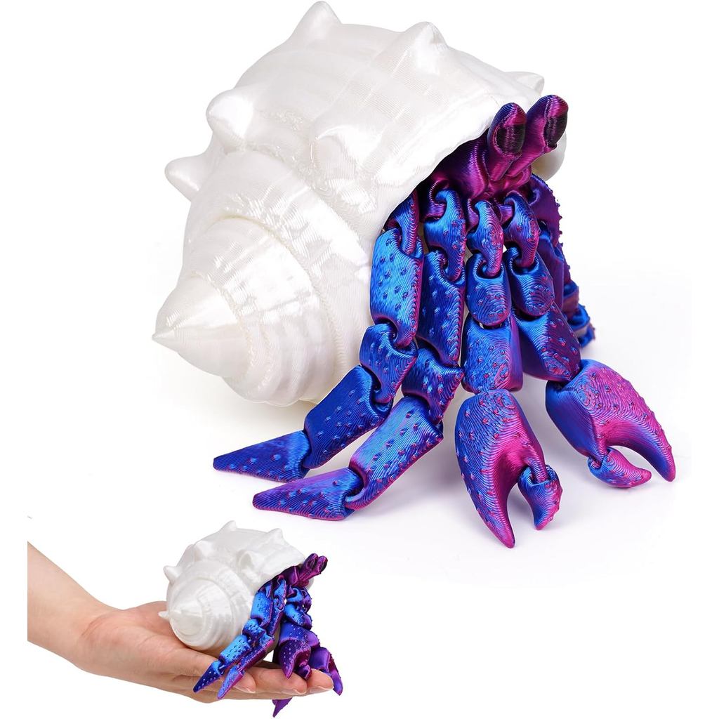 Brinquedo Antiestresse de Caranguejo Eremita Impresso em 3D, Brinquedo de Animais Dinâmicos Impresso em 3D, Brinquedos A