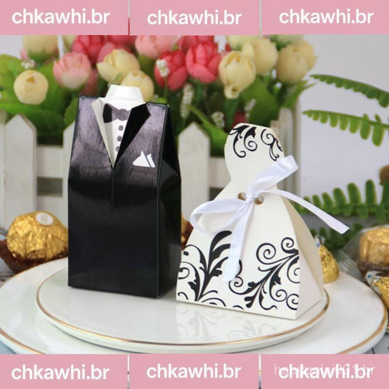 [YG] 20 Pçs/Lote Vestidos De Noiva E Noivo Sacos De Caixa De Doces De Casamento DIY Decoração TH