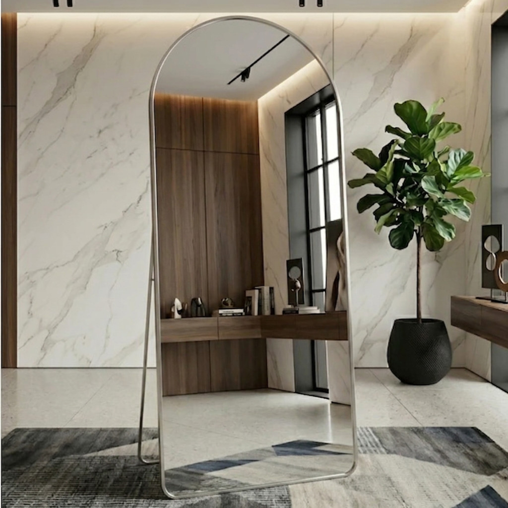 Espelho Lopazzi Temperado Corpo Inteiro 170x70cm Para Quarto Sala Casamento Provador Hall Base Reta Grande Com Moldura