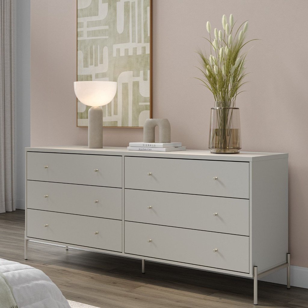 Cômoda 6 Gavetas em MDF 180 cm Jasper Branco/Off White