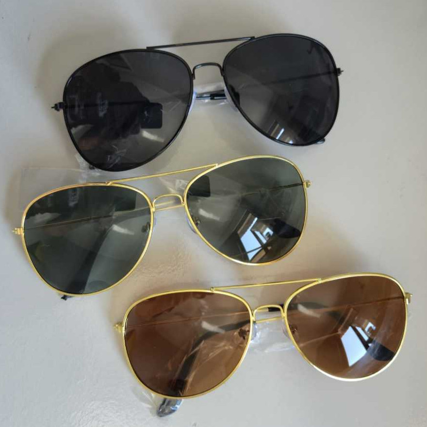 KIT 3 ou 2 OCULOS AVIADOR RETRÔ CLASSICO MODA MASCULINA FEMININA UNISSEX ESTILOSO OCULOS DE PILOTO POLICE ANTIGOO