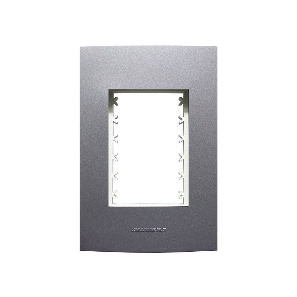 Placa 4X2 com Suporte Para 3 Módulos Inova Pro Class Alumbra Grafite