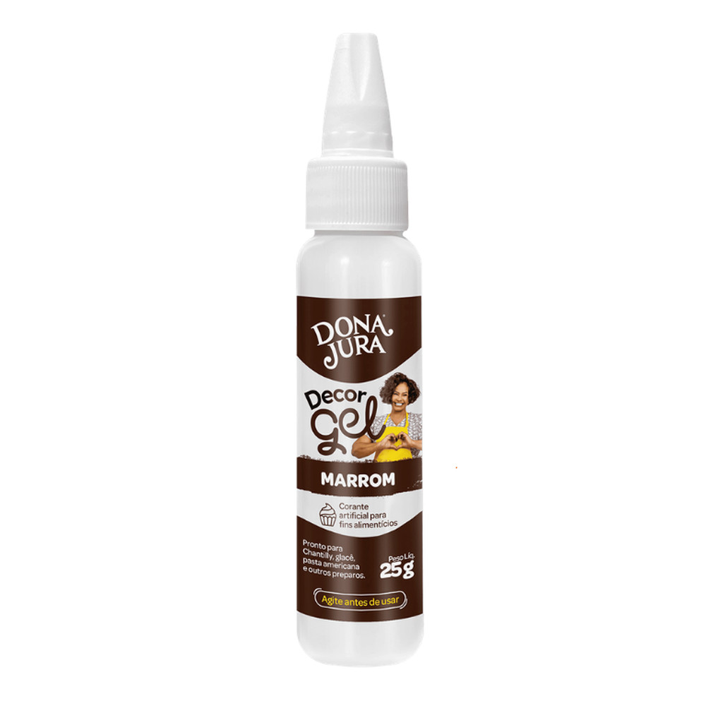 Corante Decor em Gel Marrom 25g - Dona Jura