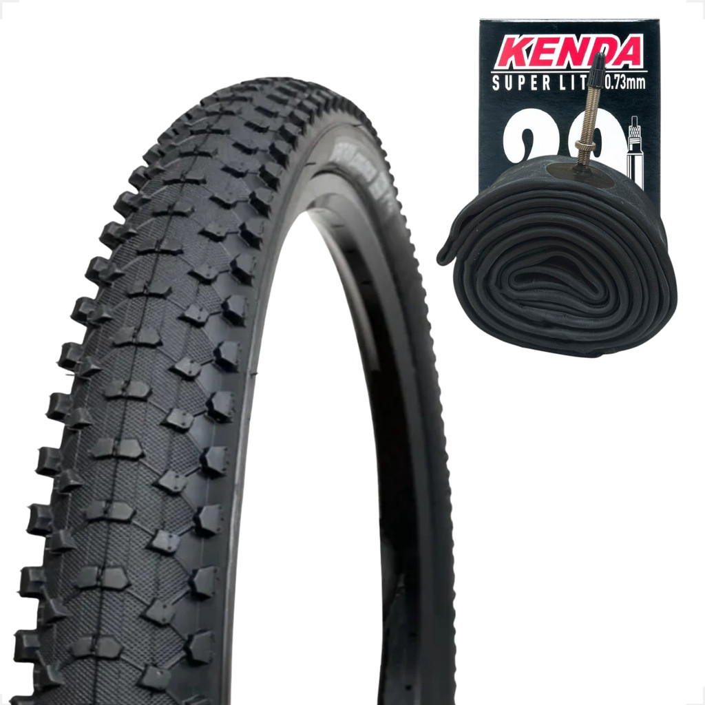 PNEU LEVORIN COLINA BICICLETA BIKE ARO 29 2.1 MTB CRAVUDO BANDA LEVE ARAME + CAMARA KENDA BICO FINO