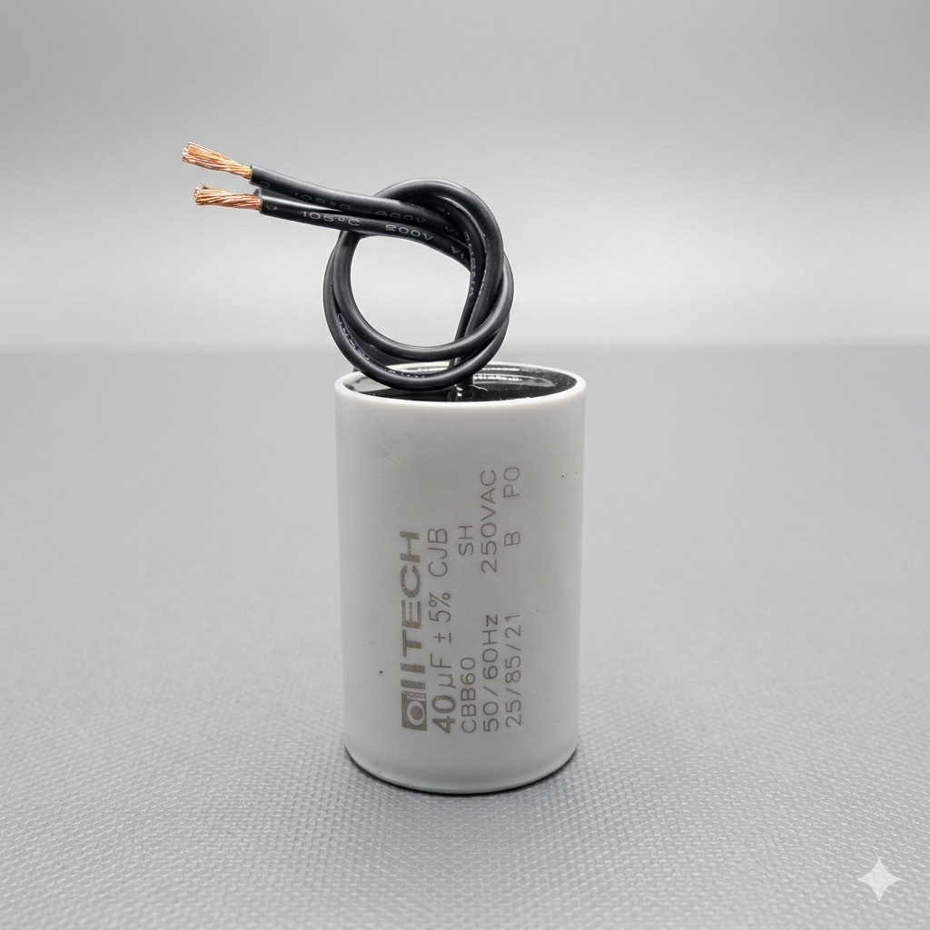 Capacitor de Partida 40uf 250v para Portão Eletrônico e Ventilador Industrial 2 Fios 40uF 250vac