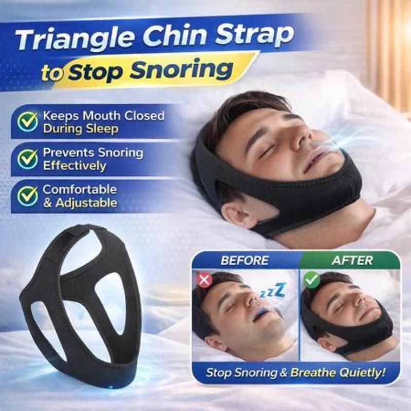 Correia Anti-Ronco De Mandíbula Triangular , Cinto De Suporte De Queixo Respirável Ajustável , Dispositivo Confortável P