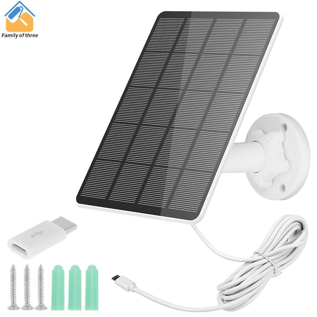 Painel Solar Para Câmera De Segurança 5W Carregador De IP65 À Prova D'água Com 360 ° Montagem Ajustável SHOPSKC8679