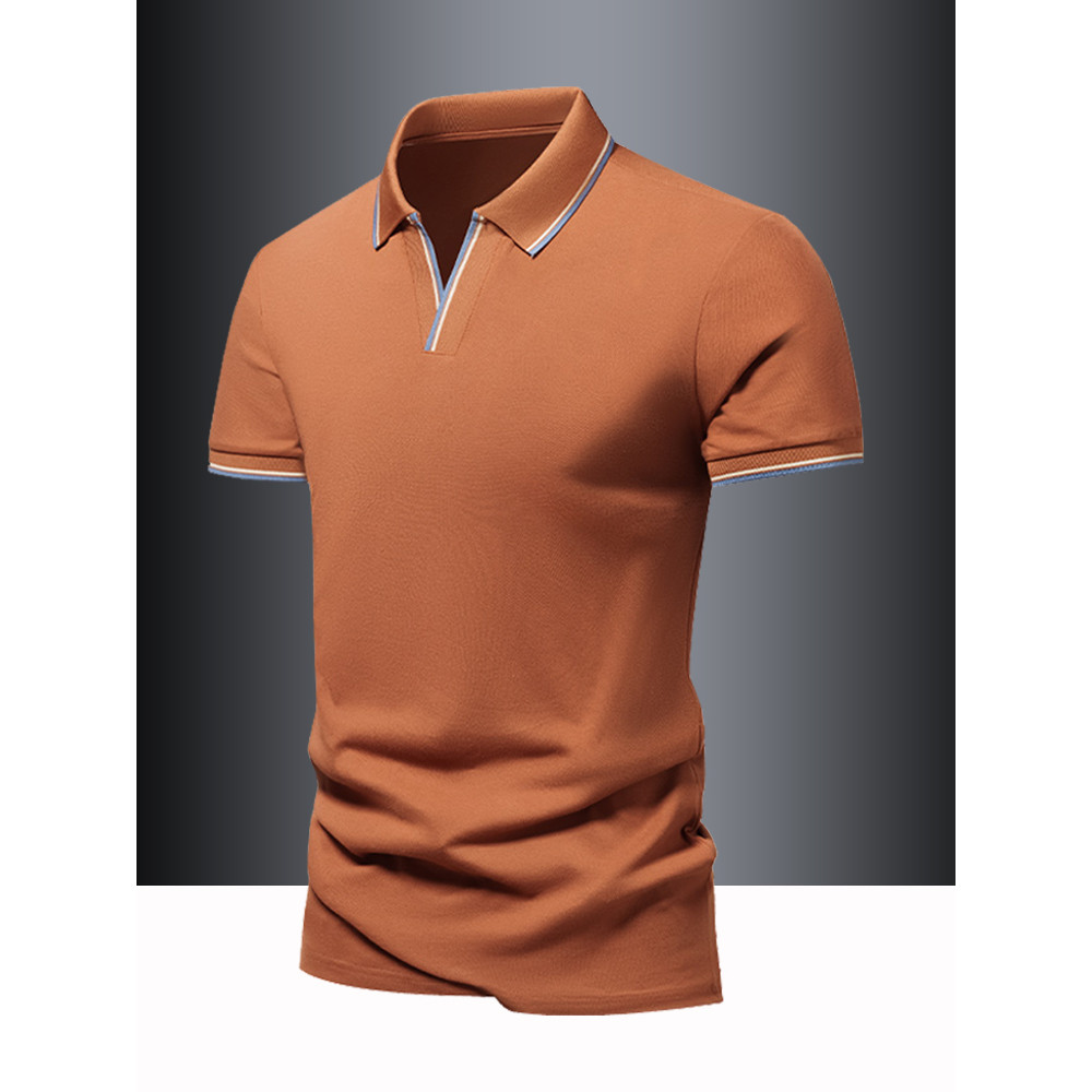 Lycra algodão de manga curta camiseta masculina verão lapela camisa polo negócios Casual respirável de meia-idade jovem