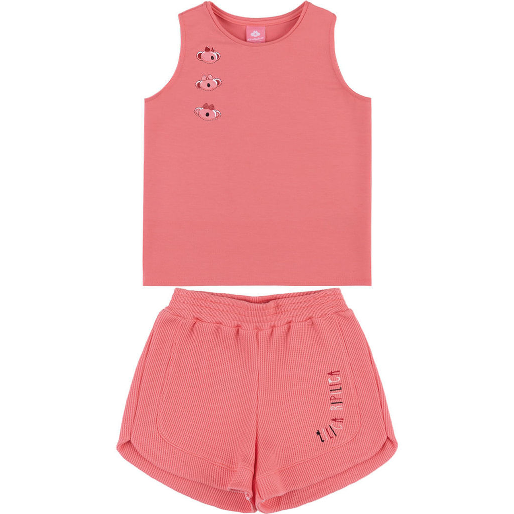Conjunto Curto Texturizado Menina Infantil Lilica Ripilica