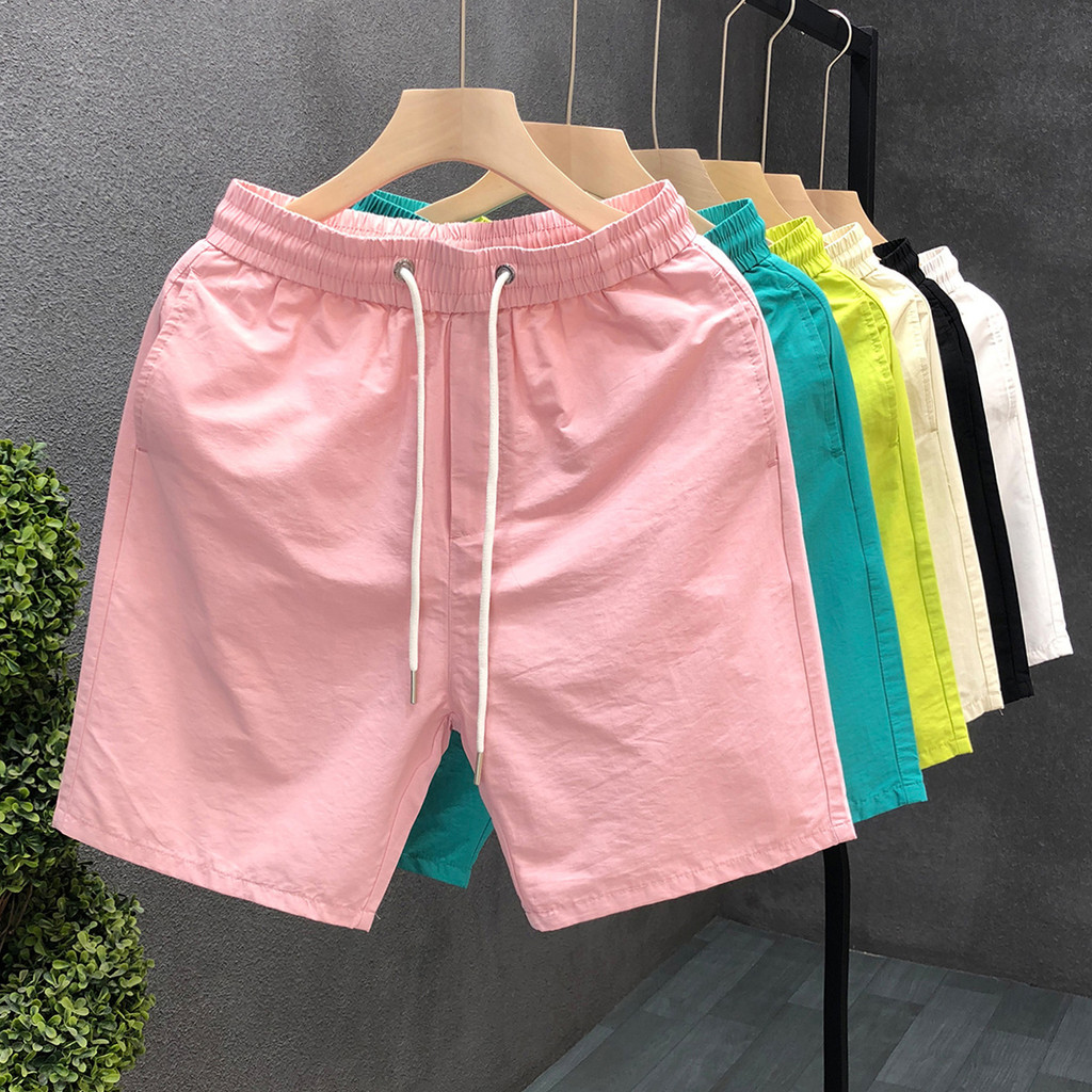 Cor brilhante High-End Casual Shorts masculino Street wear na moda exterior usar calças cortadas masculino verão moda Al