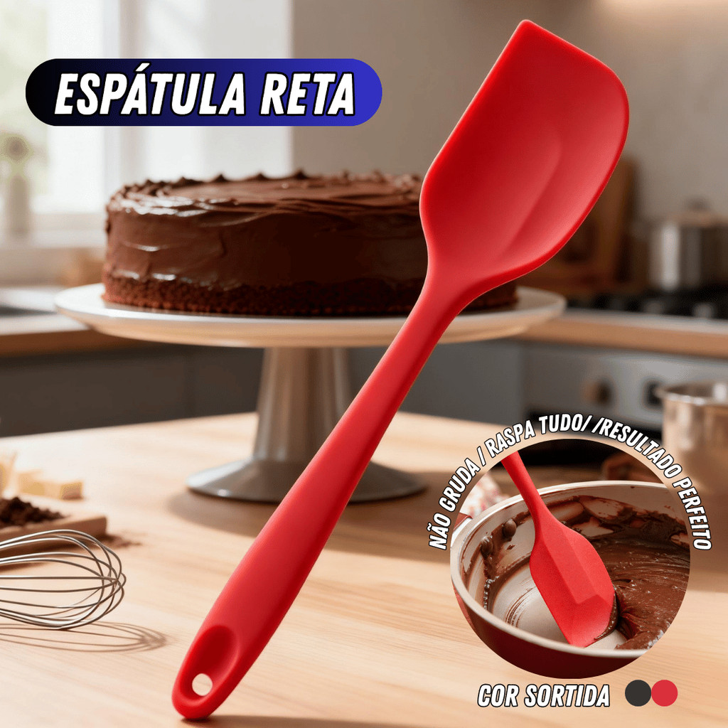 Kit Espátula Pão Duro Silicone 28cm Raspadora Cozinha Confeitaria Alta Temperatura Resistente
