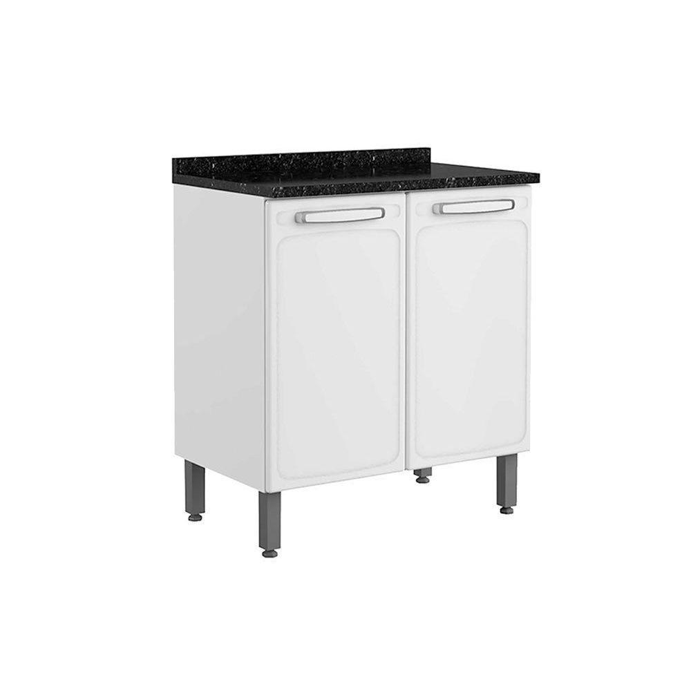 Balcão de Cozinha Evidence 7120 2 Portas c/Tampo 80cm Branco - Bertolini