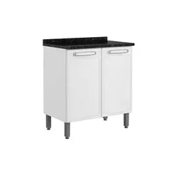 Balcão de Cozinha Evidence 7120 2 Portas c/Tampo 80cm Branco - Bertolini