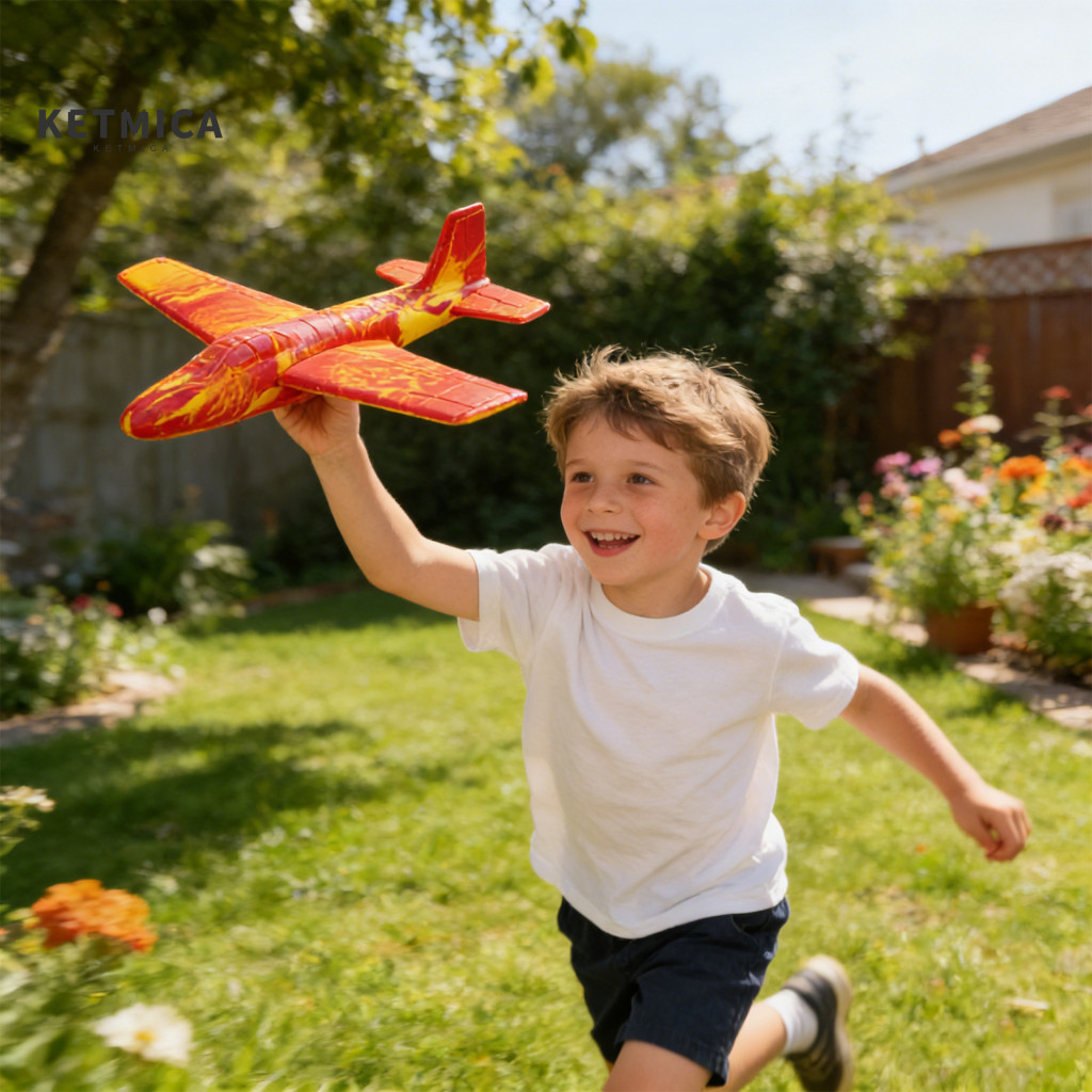 Toy Plane Colorful Airplane Eva Foam for Kids – Lightweight Hand-throwing Glider Outdoor Flying Educational and Safe f