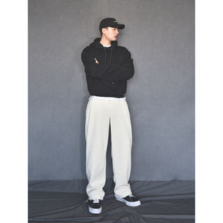 Calças de perna larga de Chenille Design nicho calças de perna reta masculinas creme branco calças drapeadas calças de l