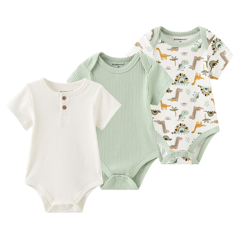 Kiddiezoom Moda Verão Manga Curta Dos Desenhos Animados Bebê Bodysuit Algodão Recém-Nascido Menino Menina Roupas