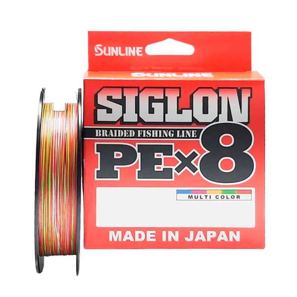 Linha de Pesca Multifilamento Resistente Sunline Siglon X8 Multicolor 250M