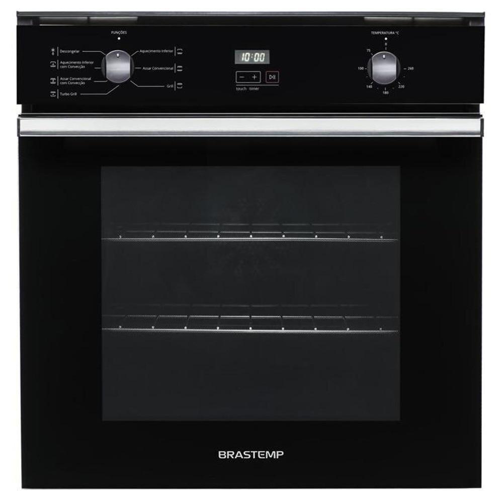 Forno de Embutir Elétrico Brastemp 84 Litros BOC84AE, Timer Touch, Preto, 220 Volts