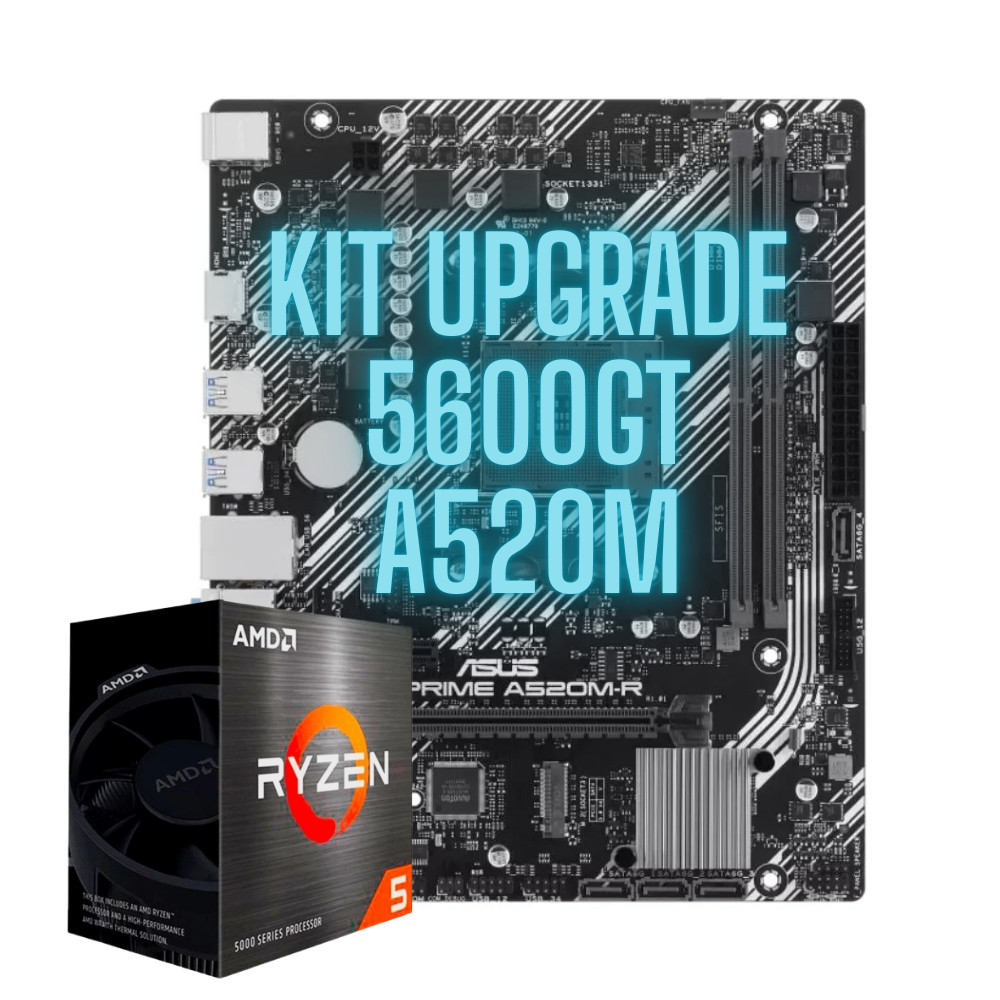 Kit Upgrade CPU AMD Processador 5600GT C/ Cooler + Placa mãe A520M