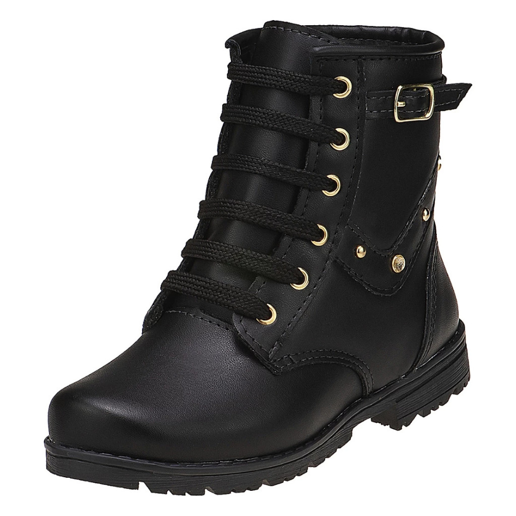 Bota Coturno Infantil Stilo Rosê com Fivela Sola Montaria Leve e Confortável -2139