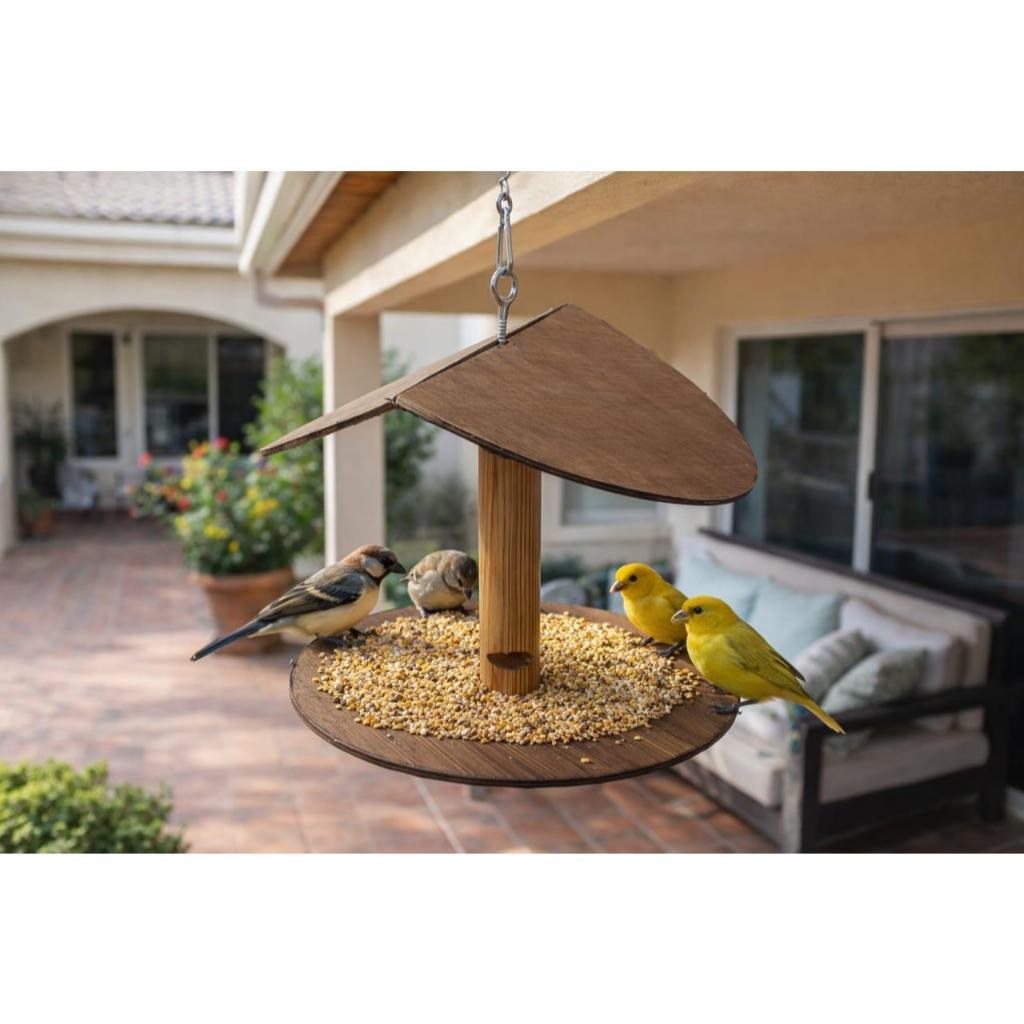 Comedouro automatico para passaros alimentador alpiste aves casa de passarinho