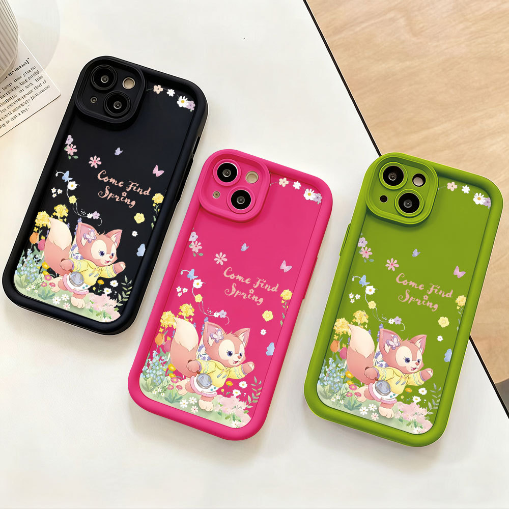 Capa Para Samsung A17 A07 A56 A36 A55 A54 A16 A15 A14 A05S A51 A52 A34 A35 A32 A13 Rosa Pequena Raposa Flor 3D Caso