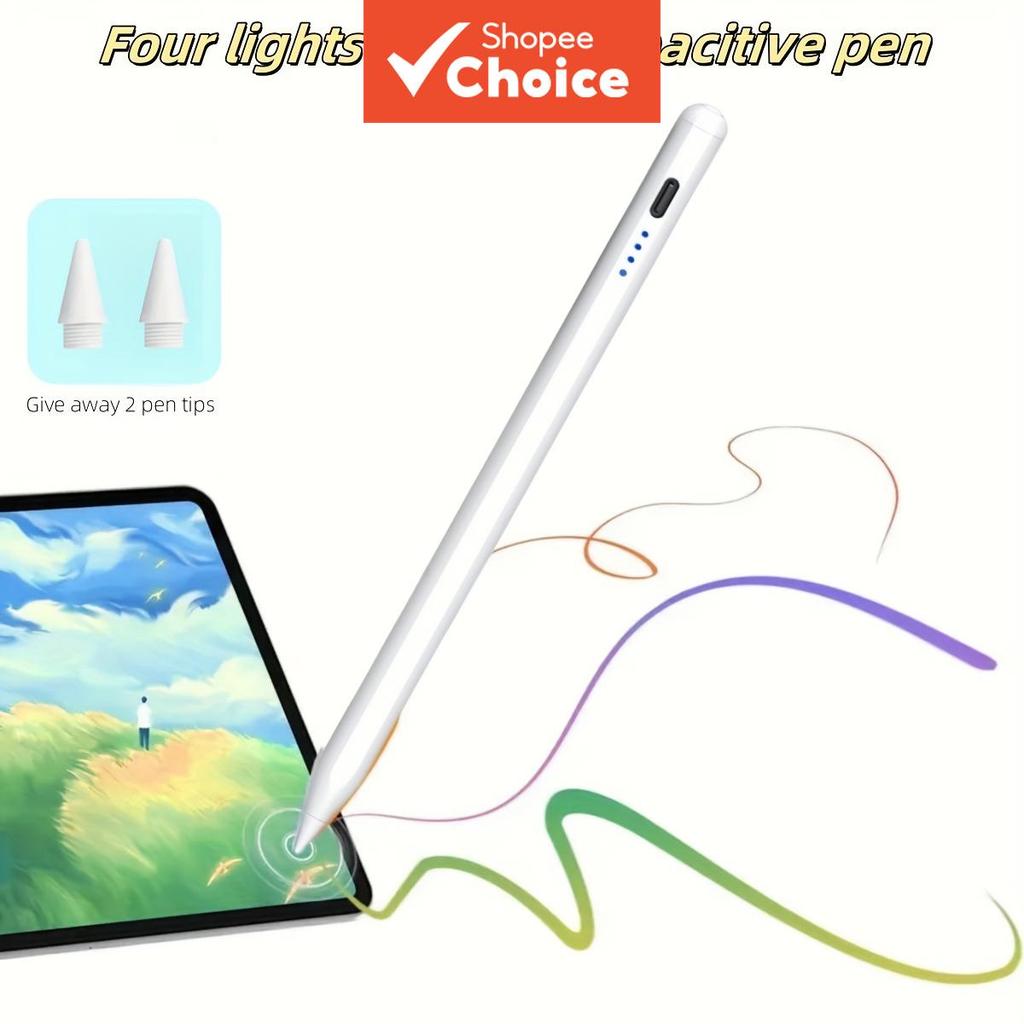 Caneta Stylus Bluetooth Ativa com Carregamento Rápido Tipo C para Apple Pencil iPad Tela Sensível ao Toque