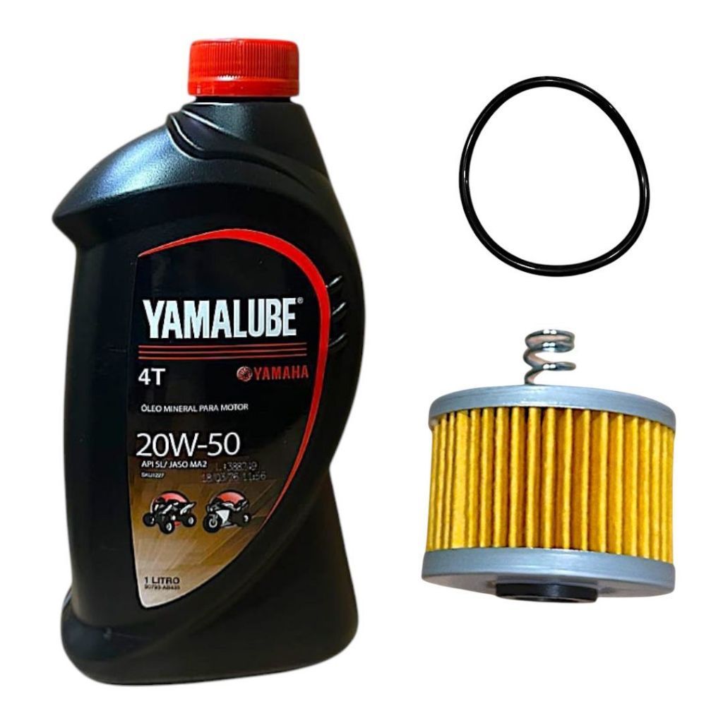 Kit Óleo Mineral Yamalube 20W50 4T + Filtro Oleo Moto Fazer 150 Crosser 150 Factor 125