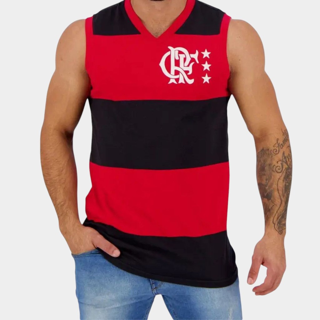 Regata Flamengo Retrô Libertadores Masculina - Preto e Vermelho