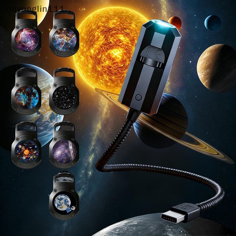 (duyonglin111) USB Galaxy Starry Sky Projetor Lâmpada Portátil Teto Parede Luz Noturna Para Família Quarto Infantil Pres