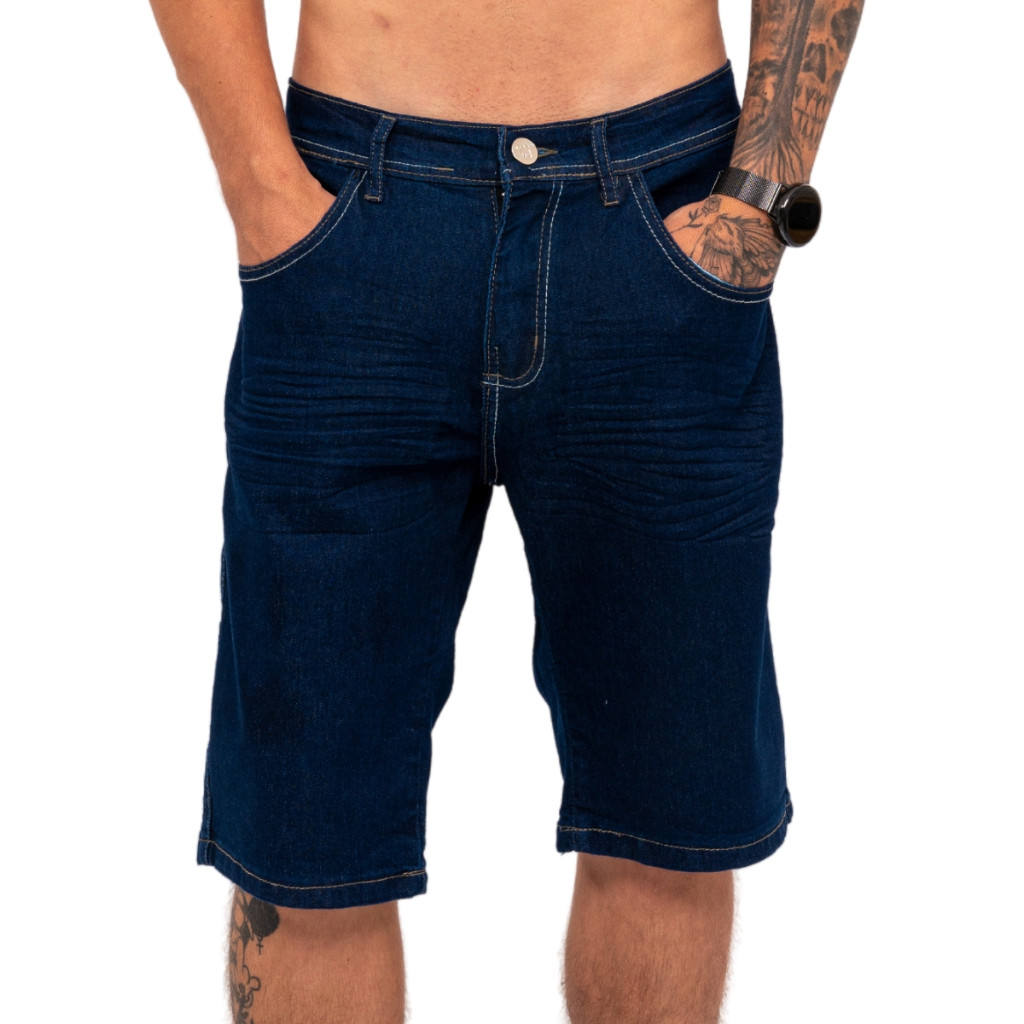 Bermudas Masculinas Jeans Com Lycra Slim Fit