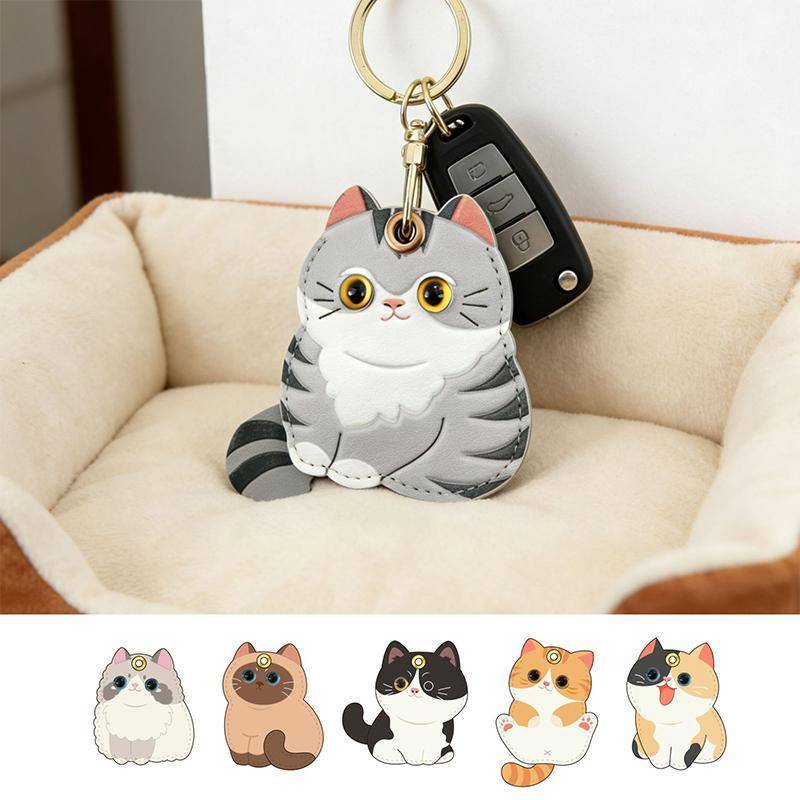 SABVX PU Couro AirTag Chaveiro Porta-Chaves Elegante Com Charme Bonito Estojo Durável Para Animais De Estimação Crianças