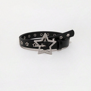Uma Série Estrela y2k Feminina Formato De Diamante Brilhante Esculpido Fivela De metal Oco Cinto jeans Acessório Adequad