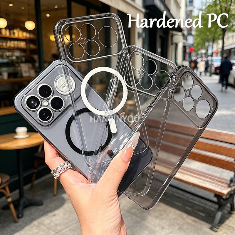 Luxo Ultrafino Endurecido PC Caso Transparente Para Xiaomi Poco F8 Ultra F8 Pro F7 F6 Capa Magnética À Prova De Choque C